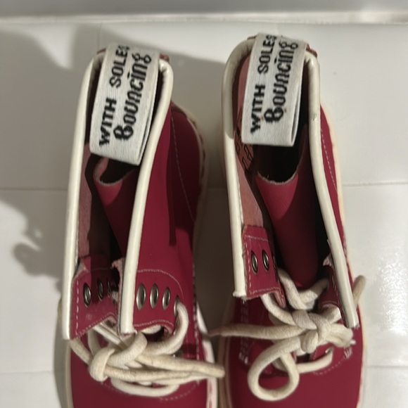 Dr. Marten’s Red Boots with Cream Laces - Picture 2 of 9